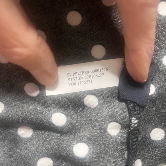 American Living Black and White Polka Dot Midi Dress - Picture 6 of 6